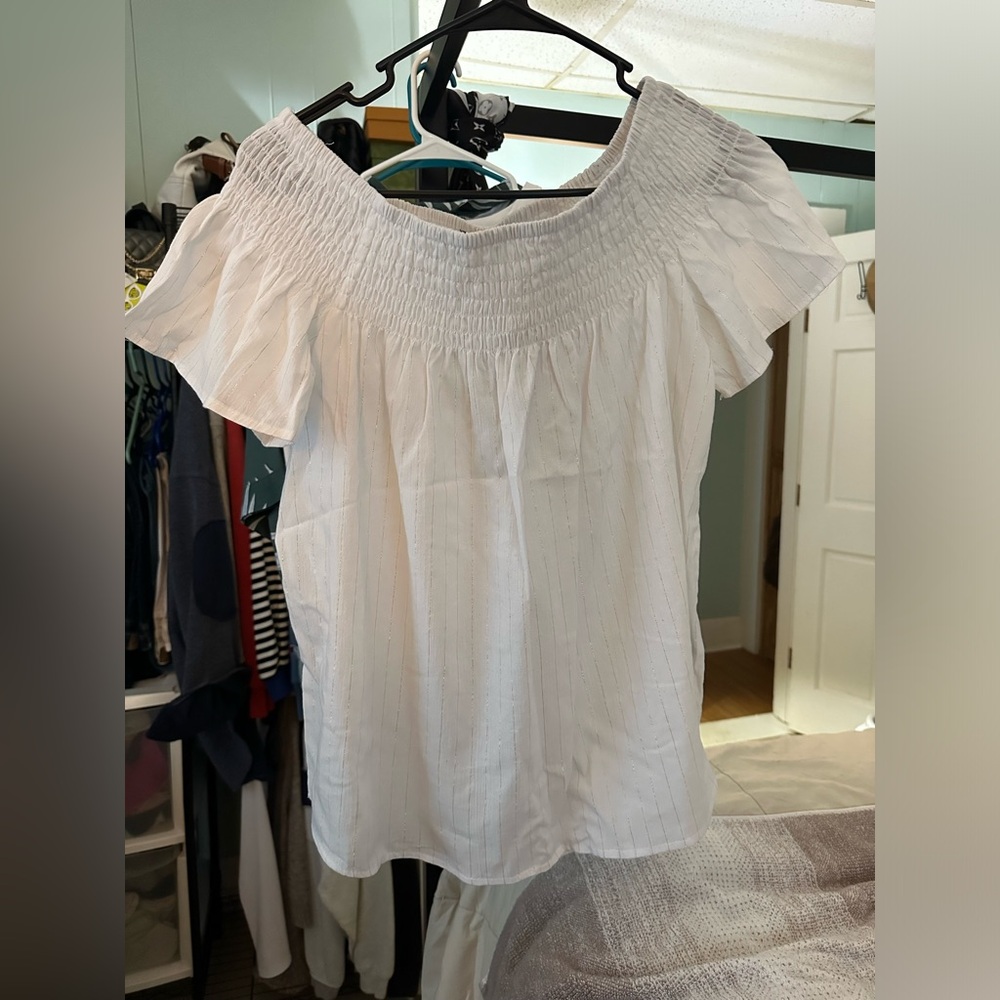 Large linen short sleeve top